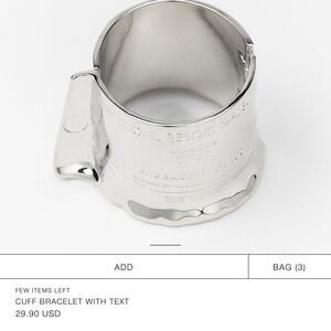 Zara Cuff Bracelet with text